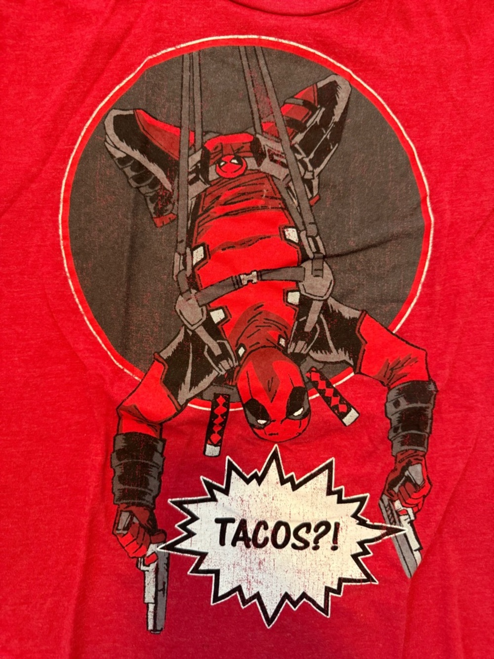 Deadpool Red Graphic Tee - Tacos?!